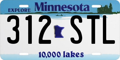 MN license plate 312STL