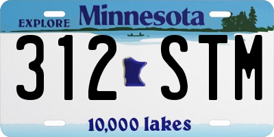 MN license plate 312STM
