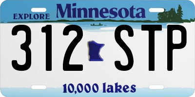 MN license plate 312STP