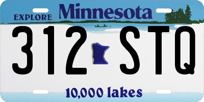 MN license plate 312STQ
