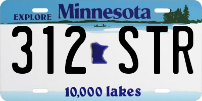 MN license plate 312STR