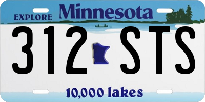 MN license plate 312STS