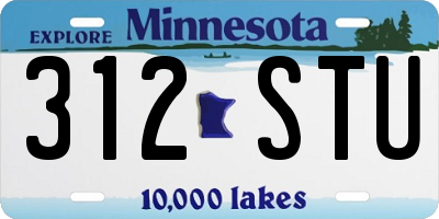 MN license plate 312STU