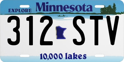 MN license plate 312STV