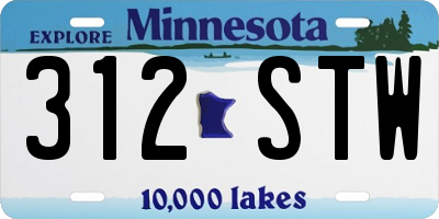 MN license plate 312STW