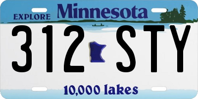MN license plate 312STY