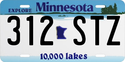 MN license plate 312STZ