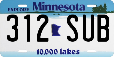 MN license plate 312SUB