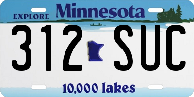 MN license plate 312SUC