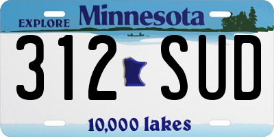 MN license plate 312SUD