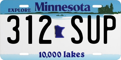 MN license plate 312SUP