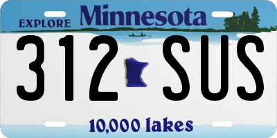 MN license plate 312SUS