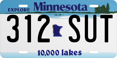 MN license plate 312SUT