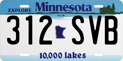 MN license plate 312SVB