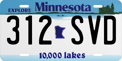 MN license plate 312SVD