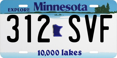 MN license plate 312SVF