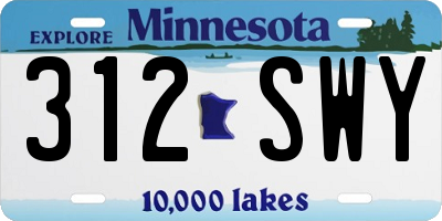 MN license plate 312SWY