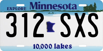 MN license plate 312SXS