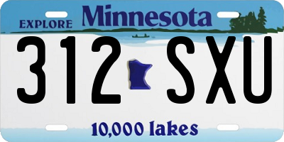 MN license plate 312SXU