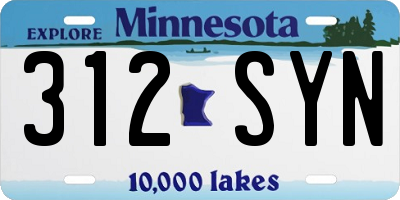 MN license plate 312SYN