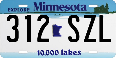 MN license plate 312SZL