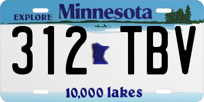 MN license plate 312TBV