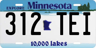 MN license plate 312TEI