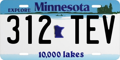 MN license plate 312TEV