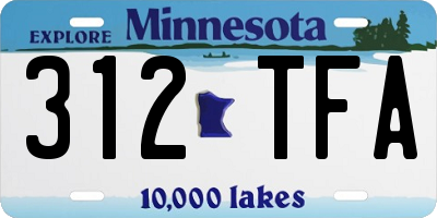 MN license plate 312TFA