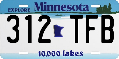 MN license plate 312TFB