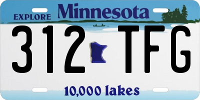 MN license plate 312TFG