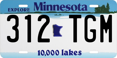 MN license plate 312TGM