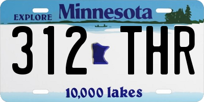 MN license plate 312THR