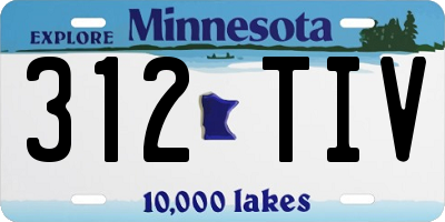 MN license plate 312TIV