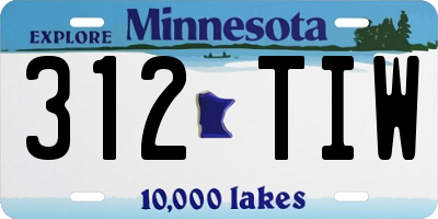 MN license plate 312TIW