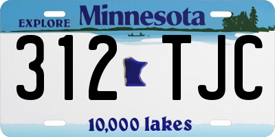 MN license plate 312TJC