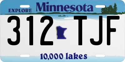 MN license plate 312TJF