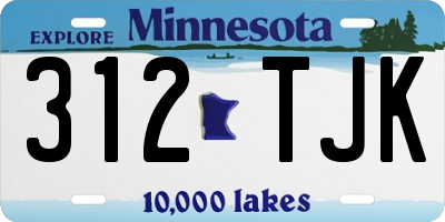 MN license plate 312TJK