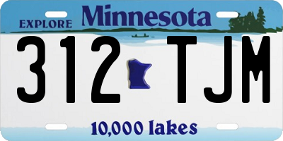 MN license plate 312TJM