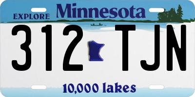 MN license plate 312TJN