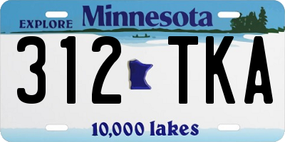 MN license plate 312TKA