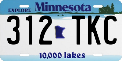 MN license plate 312TKC