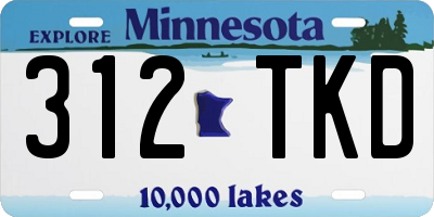 MN license plate 312TKD
