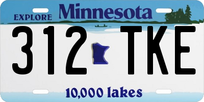 MN license plate 312TKE