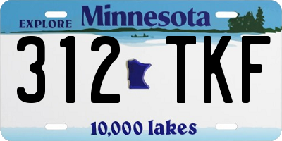 MN license plate 312TKF
