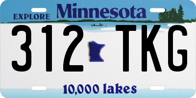 MN license plate 312TKG