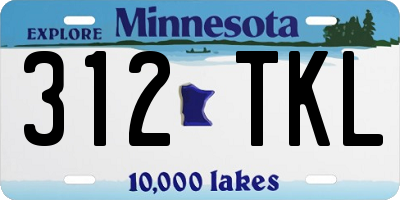 MN license plate 312TKL