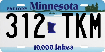 MN license plate 312TKM