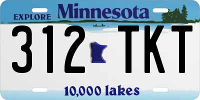 MN license plate 312TKT