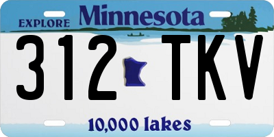 MN license plate 312TKV